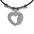 Scroll Heart Adjustable Cord Necklace